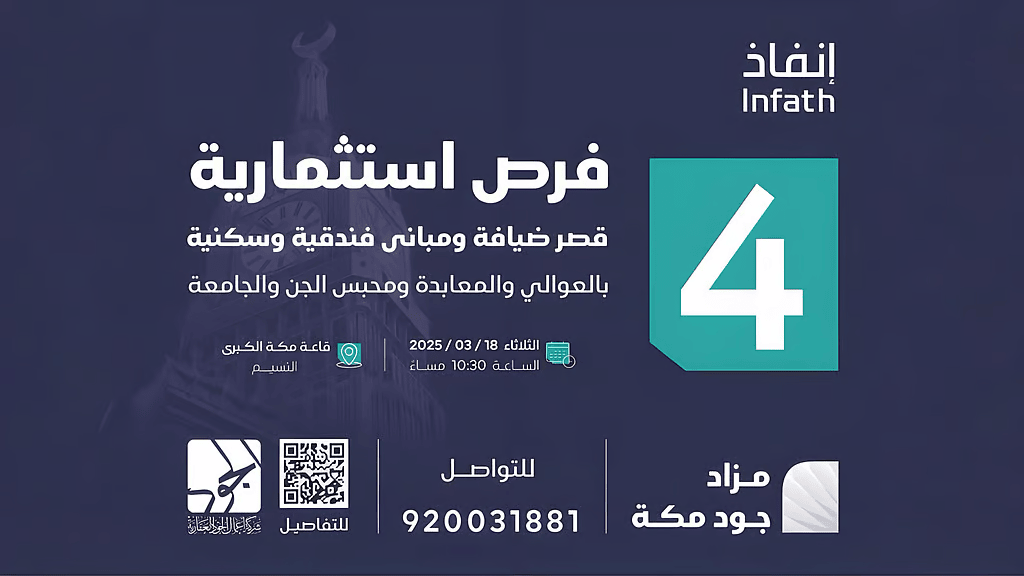 <strong>مزاد جود مكة يطرح فرصًا استثمارية مميزة</strong>