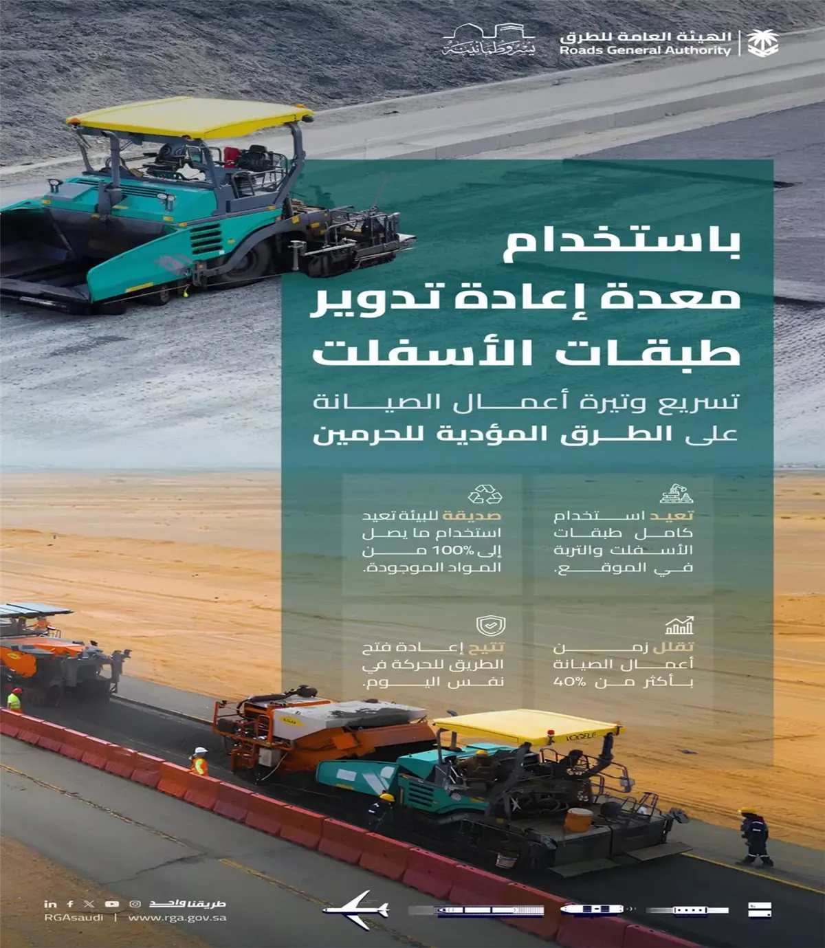 تقنية FDR لصيانة الطرق بالسعودية