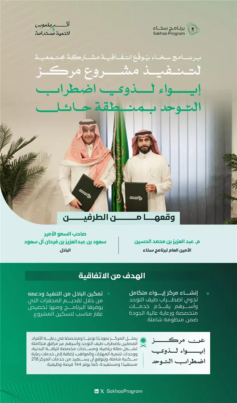 مركز إيواء التوحد حائل سخاء