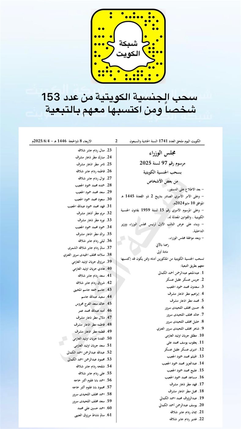 أسماء المسحوبة جنسياتهم 