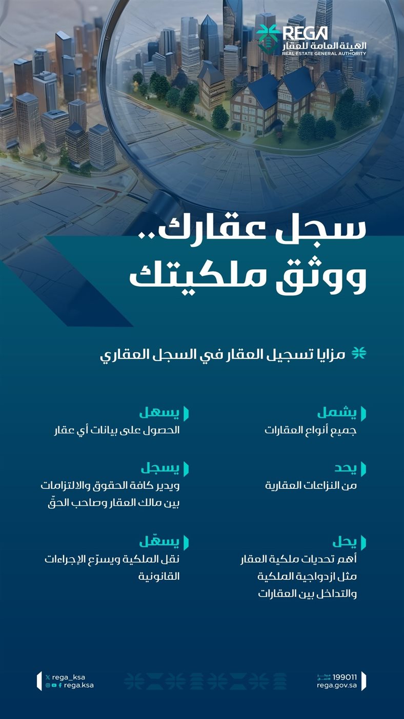 مزايا تسجيل العقار في السجل العقاري
