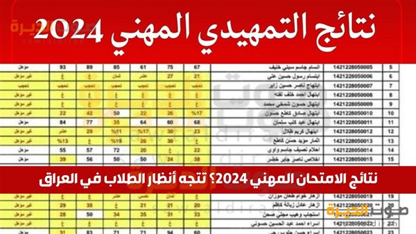 متى نتائج الامتحان المهني 2024؟