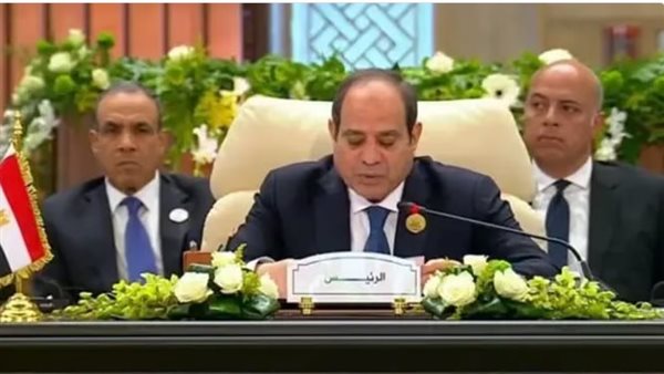 الرئيس المصري عبد الفتاح السيسي، خلال كلمته في القمة العربية