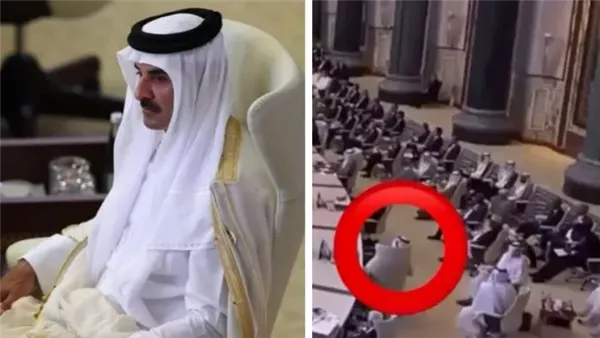 مغادرة أمير قطر قمة بغداد