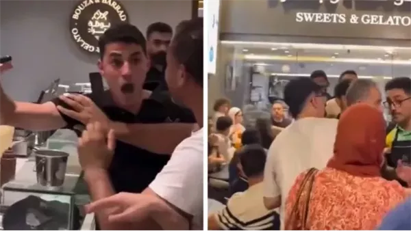 تهديد سيدة بسكين في مطعم