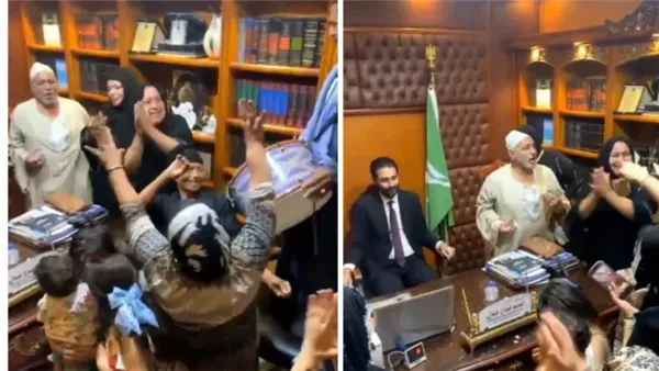 عائلة تحتفل ببراءة ابنها بالمزمار