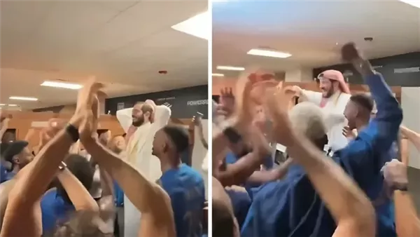 احتفال فهد بن نافل بعد الفوز