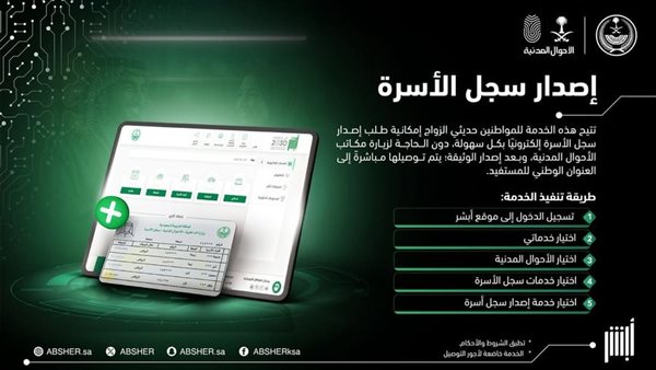 إصدار سجل الأسرة من أبشر